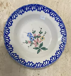 1° ANTICO PIATTO CERAMICA MONDOVÌ CON FIORI 21 cm integro CVSF - Foto 1 di 4