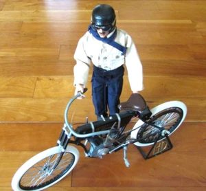 1903 Harley Davidson Motorcycle Model 1 Xonex big 1:6 scale 13 " w/ custom rider - Picture 1 of 12