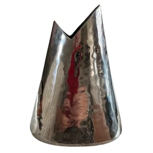 DON Metall versilberte Vase 4,5" Edelstahl modern Wohndeko signiert - Bild 1 von 5