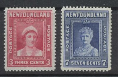 Terranova 1938 NFLD 3c Reina Isabel #246 y 7c Reina Madre María #248 M/VLH Foto 1 de 4
