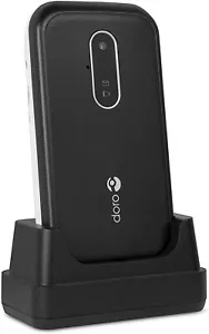 Teléfono móvil Doro 6620 3G desbloqueado sin sim con botones grandes - negro/rojo con base - Imagen 1 de 11