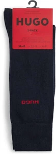Hugo Boss Calcetines 2 Pares Para Hombre Vestido Formal Azul Marino o Gris 100% Genuino Nuevo - Imagen 1 de 16