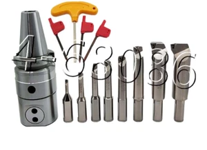 BT40-NBJ16 Ausdrehkopf + 8 Stück Ausdrehstangen + 40 Stück TBGT06 TPGH09 TPGH11 WBGT06 Wendeplatten - Bild 1 von 11