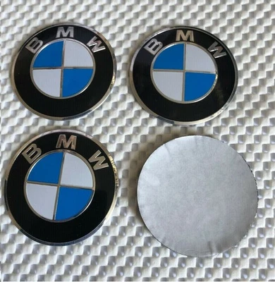 4x Stickers 56mm BMWs Wheel Centre Caps Top Quality Hub Alloy Cap Sticker Blue - Image 1 of 3