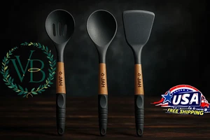 Juego de utensilios de cocina de silicona antiadherentes sin BPA 3 piezas aptos para lavavajillas - Imagen 1 de 4