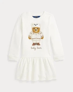 New With Defects Big Girls POLO RALPH LAUREN Baby Bear Fleece Dress Size XL (16) - Picture 1 of 7