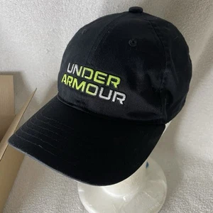Under Armour Baseball Free Fit Hat/Cap Adjustable Youth Black & Lime Green - Picture 1 of 9