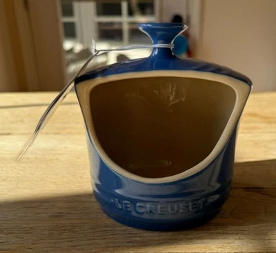 Le Creuset Stoneware Salt Crock Salt Keeper Cobalt Blue NEW - Image 1 of 4