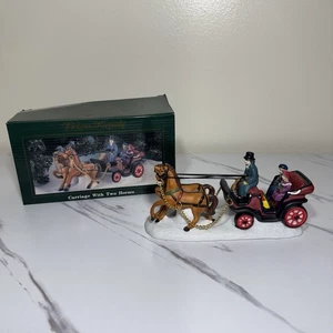 Dickens Keepsake “Carriage With Two Horses” Painted Porcelain Christmas Village - Picture 1 of 11