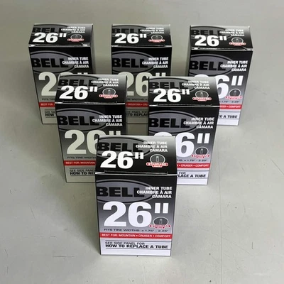 BELL (6 PACK) Bicycle Inner Tube Standard Valve 26" 1.75"-2.25" Black 7109079 - Image 1 of 4