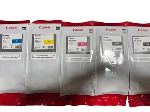 New Canon PFI-207 Ink Cartridge Full Set 5 Colors BK MBK M Y C Exp 2027 - Picture 1 of 1