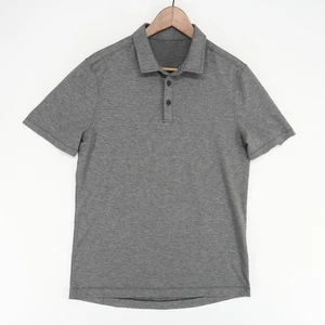Lululemon Polo Shirt Mens M Gray Short Sleeve Collared Athletic Performance - Picture 1 of 5