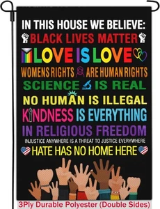 NASIAN Pride Garden Flags for Outside - This House We Believe, Science Black  - Picture 1 of 7