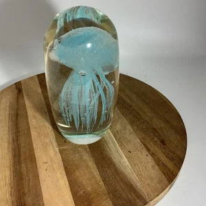 Blaue Qualle Kunst Glas Briefbeschwerer 5" - Bild 1 von 5