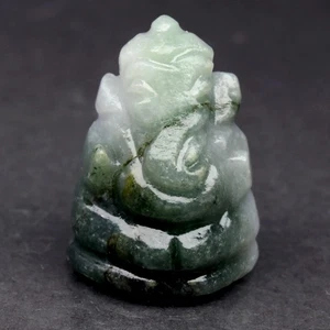 💎 29.98ct Ganesh Carving Natural Green Jade - Untreated, Myanmar Gemstone - Picture 1 of 7