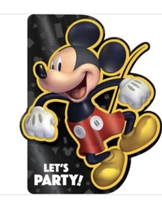 Disney Mickey Mouse Forever Metallic Birthday Party Invitations, 8-Pack - Picture 1 of 3