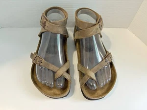 Birkenstock Yara Habana Women’s Leather Sandal Size 37/6-6.5 Brown Ankle Strap - Picture 1 of 13