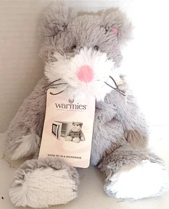 Warmies Gatito Gato Gris Felpa Microondas Paquete de Calor Lavanda 10" Nuevo con Etiquetas Rosa Nariz - Imagen 1 de 21