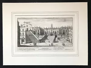 Giovanni Battista FALDA / Incisione all'acquaforte, Campidoglio 1680 - 17,5 x 29 - Imagen 1 de 7