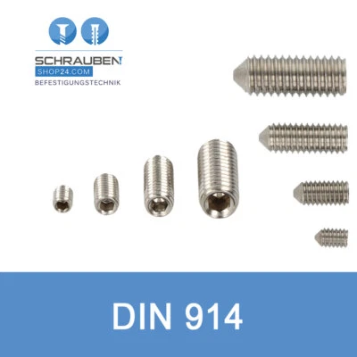 Gewindestifte Madenschrauben DIN 914 Edelstahl A2 M2 M2,5 M3 M4 M5 M6 M8 M10 M12 - Bild 1 von 4