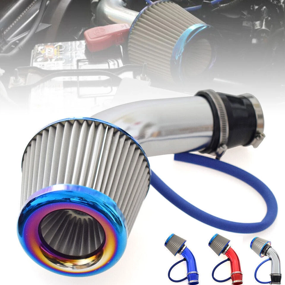 1PC ALUMINUM ALLOY CAR PIPE TURBO INDUCTION PIPE COLD AIR INTAKE FILTER AUTO KIT Foto 1 de 4