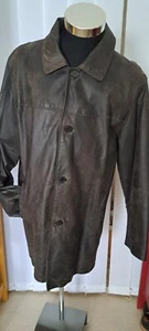 Cinque, zeitlos schlichter Herren Ledermantel 50 - 52, Nubukleder in braun,... - Bild 1 von 21
