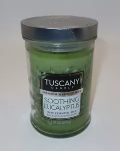 Tuscany Soothing Eucalyptus Candle 18 Ounce Dented Lid - Picture 1 of 4
