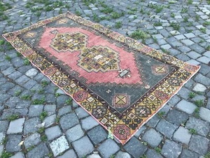 Turkish Antique rug Bohemian Area rug Oushak rug Vintage Rug Handmade Wool rug - Picture 1 of 12