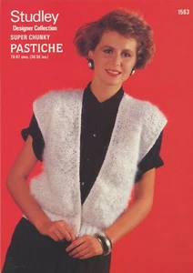 Studley Knitting Pattern 1563 Waistcoat Vest Tweens Women 30-38 Vintage 1980s - Picture 1 of 1
