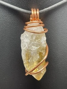 CLEARANCE Citrine Pendant ONLY handmade copper wrapped Wire Quality Durable S25 - Picture 1 of 7