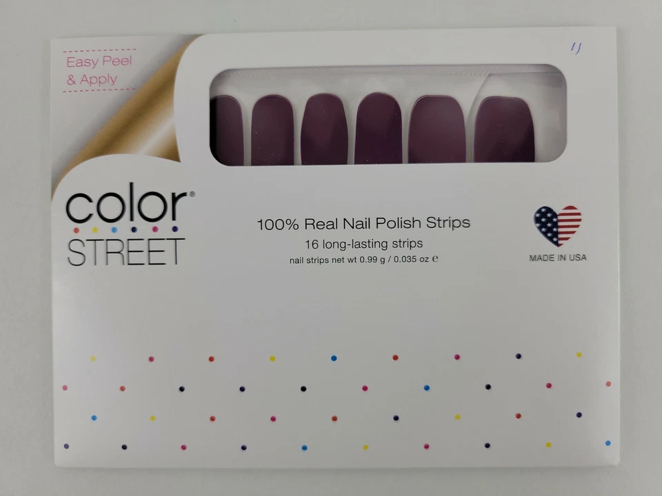 Color Street 100 Nail Polish Strips "aberdeen Aubergine" FMC225