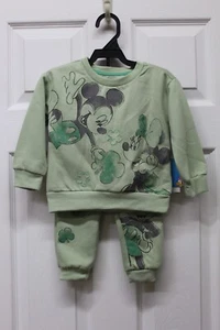 Disney Minnie and Mickey Toddler Girls Pullover & Jogger Set-Laurel Green-18M - Picture 1 of 2