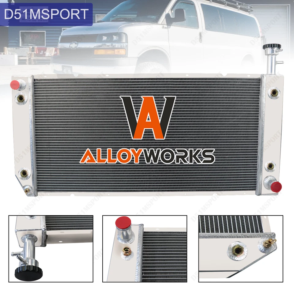 3 Row Aluminum Radiator Fit 2004-2016 Chevy Express 2500 3500 4500 GMC Savana Foto 1 de 4