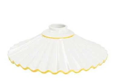 Ceramica per lampadario a sospensione ricambio sostitutivo BORDO GIALLO 30 CM - Immagine 1 di 2