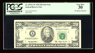 DBR 1993 $20 Boston STAR Fr. 2079-A* PCGS 30 Serial A02237300* - Image 1 of 2