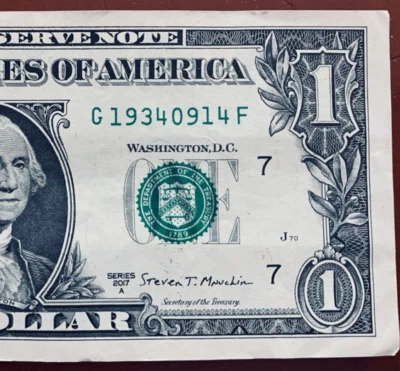 1934 Sept 14: Birthday Anniversary Note One Dollar Bill G 1934-09-14 F - Image 1 of 3