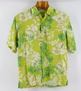 Vintage Tommy Bahama Silk Shirt Mens XL Green Pacific Breeze Vacation Dadcore - Picture 1 of 20
