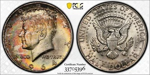 1964 Kennedy Half Dollar PCGS Goldshield MS64 35th Anniversary Colorful Toning - Picture 1 of 6