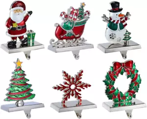 6 Pack Christmas Stocking Holders for Mantle Fireplace Stand Hanger Xmas Stockin - Picture 1 of 7