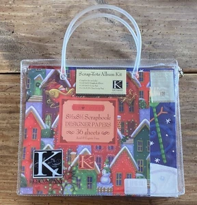 K & Company SCRAP-TOTE ALBUM KIT~Christmas~ALBUM+PAPER PAD+Clear ZIP Bag NEW - Picture 1 of 16