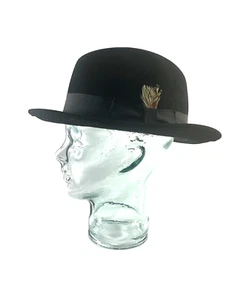 BRONER MELODRAMA LITE FELT DRESS FEDORA PACKABLE GROSGRAIN RIBBON FEATHER SZ XL - Picture 1 of 19