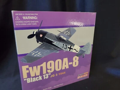 Dragon 1944 Fw190A-8 FOCKE-WULF Black 13 German Fighter 1:72 Diecast Airplane - Image 1 of 3