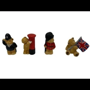 Bandiera orsetti ceramica miniatura inglese set di 4 - Foto 1 di 7
