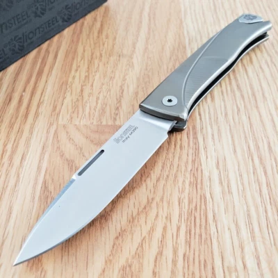 LionSTEEL Thrill Folding Knife 3" Bohler M390 Steel Blade Brown Titanium Handle - Image 1 of 4