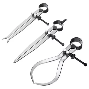 3pcs Spring Outside Inside Caliper Divider 6" Stainless Steel Spring Caliper Set - Picture 1 of 6