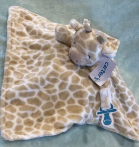 NWT Carters Plush Giraffe Lovey Pacifier Holder Security Blanket Stuffed Animal - Picture 1 of 8