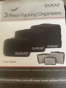 DUKAP Soft-side 3pc Packing Organizers DKSPCSML-BLK-A - Picture 1 of 3