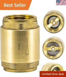1 Inch IPS Brass Check Valve with Stainless Steel Spring for Home Plumbing - Picture 1 of 8