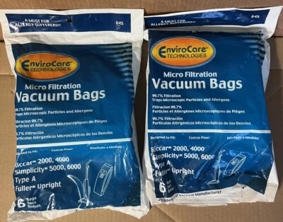 EnviroCare Micro Filtration Vacuum Bags Riccar Type A Vacuums 11 Bags 845-12 - Image 1 of 4