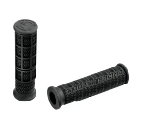 MOOSE "STEALTH" GRIPS ATV PWC SINGLE COMPOUND HALF WAFFLE NO FLANGE THUMB BLACK - Foto 1 di 2